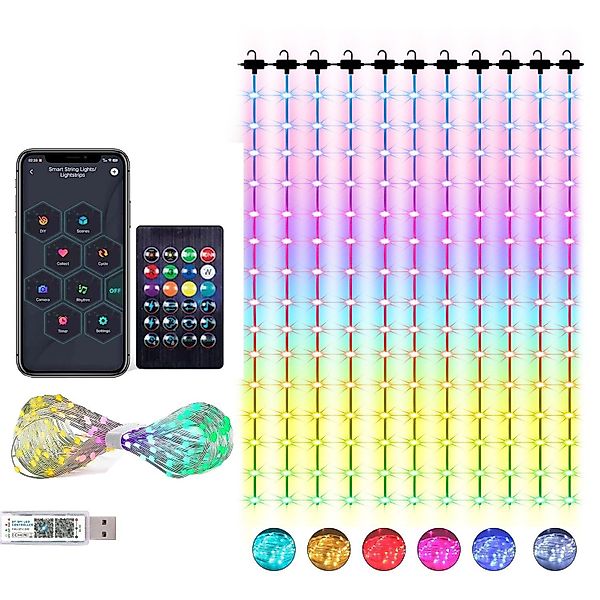 XERSEK LED-Hängeleuchte LED-Weihnachtslichterkette LED String Lichtervorhan günstig online kaufen