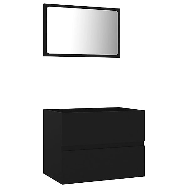vidaXL 2-tlg. Badmöbel-Set Schwarz Holzwerkstoff Modell 10 günstig online kaufen