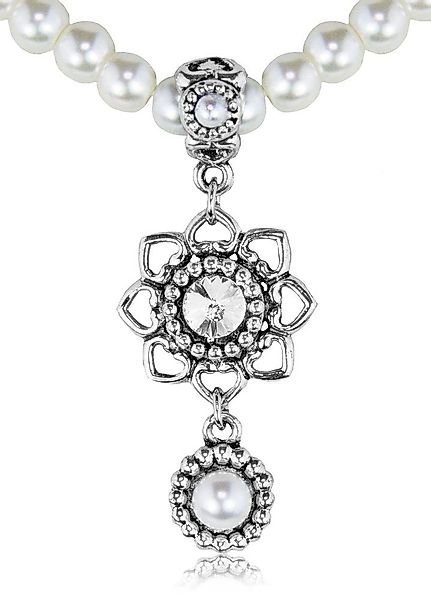 LUISIA® Perlenkette Halskette mit Anhänger Herzblüte günstig online kaufen