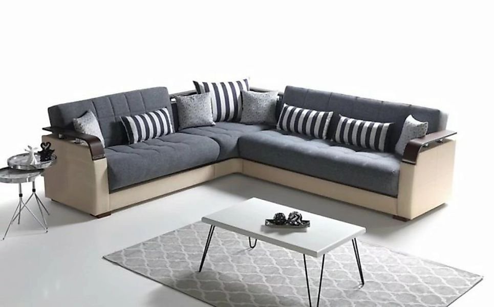 JVmoebel Ecksofa Grau Wohnzimmer Ecksofa L-Form Modern Luxus Sofa Corner So günstig online kaufen