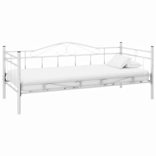 vidaXL Tagesbett mit Matratze Weiß Metall 90×200 cm Tagesbett Rahmen weiß G günstig online kaufen