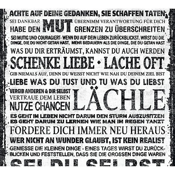 Bricoflor Selbstklebende Tapete mit Sprüchen Schwarz Weißes Tapeten Panel I günstig online kaufen