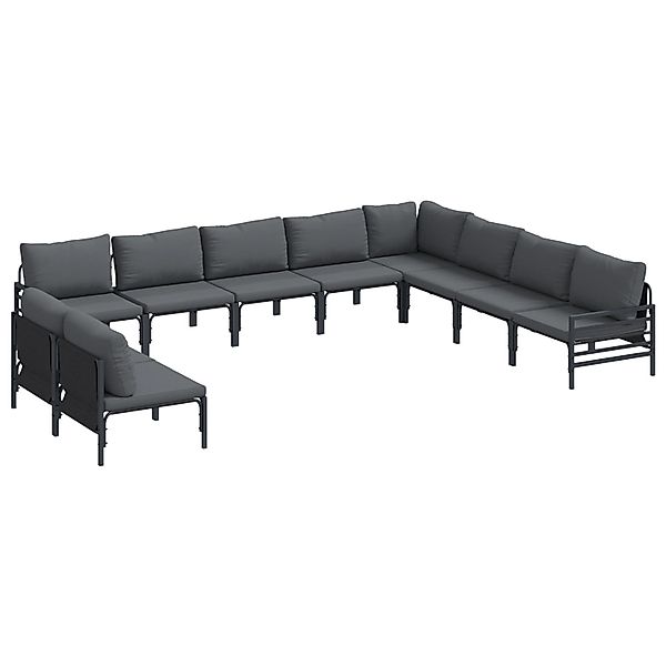 vidaXL Garten-Sofa-Set 10-Tlg Anthrazit Stahl 3378998 günstig online kaufen
