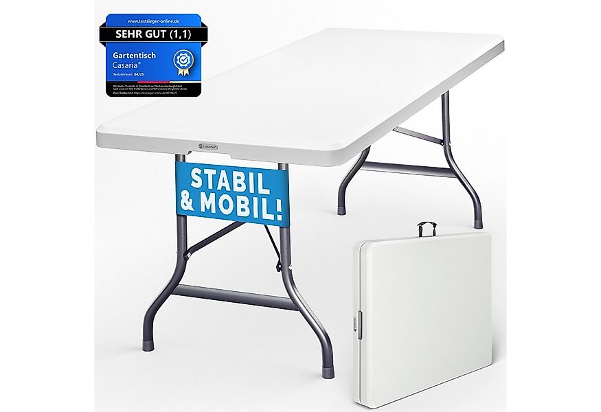 Casaria Gartentisch (1-St), 220x70cm Klappbar Wetterfest Tragbar Garten Cam günstig online kaufen