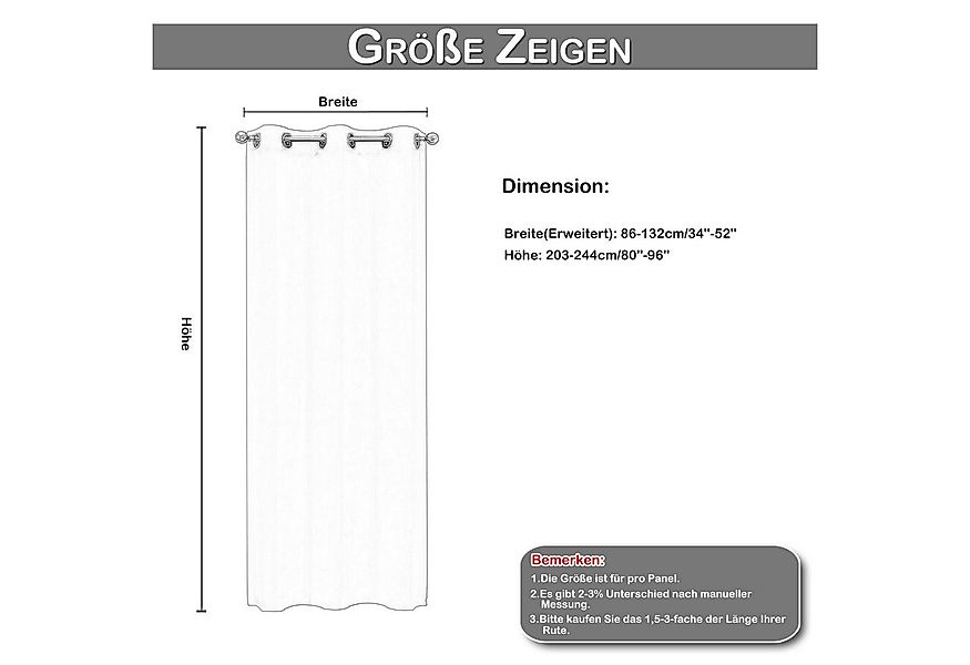 Rosnek Türvorhang Verdunkelung, thermisch isoliert, Öse (1 St), H×B: 203×13 günstig online kaufen