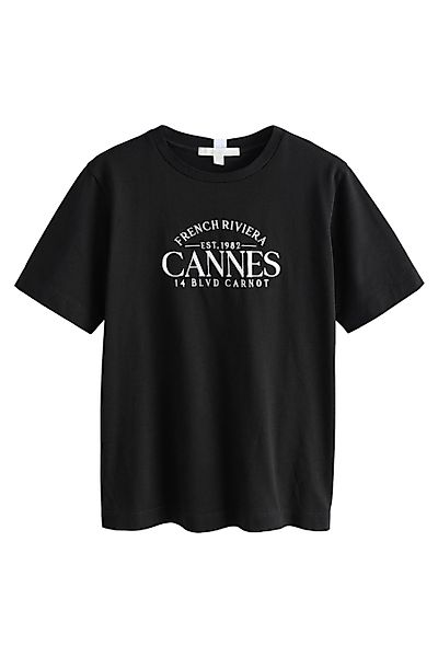 Next T-Shirt Schweres T-Shirt mit Provence-Grafik günstig online kaufen