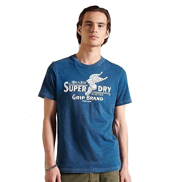 Superdry Script Style Workwear Kurzärmeliges T-shirt 2XL Indigo Light Wash günstig online kaufen