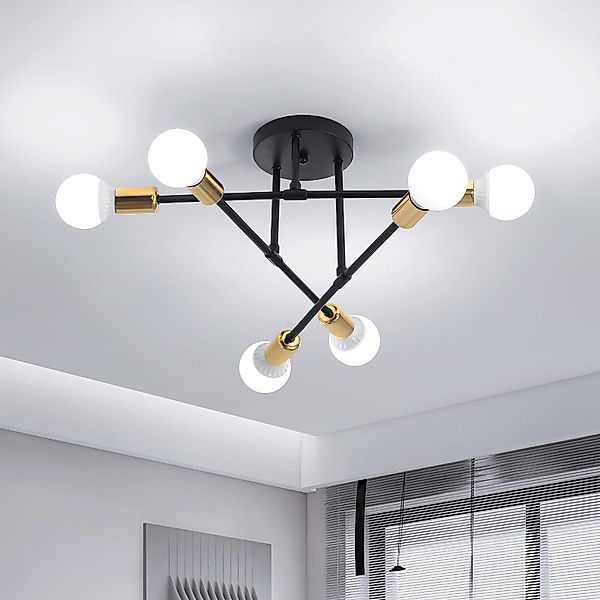 Goeco LED Deckenleuchte Goldene dekorative Lampe, günstig online kaufen