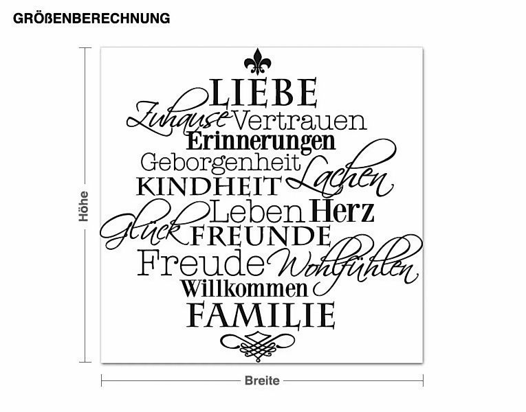 Wandtattoo Zuhause Liebe Willkommen Familie günstig online kaufen