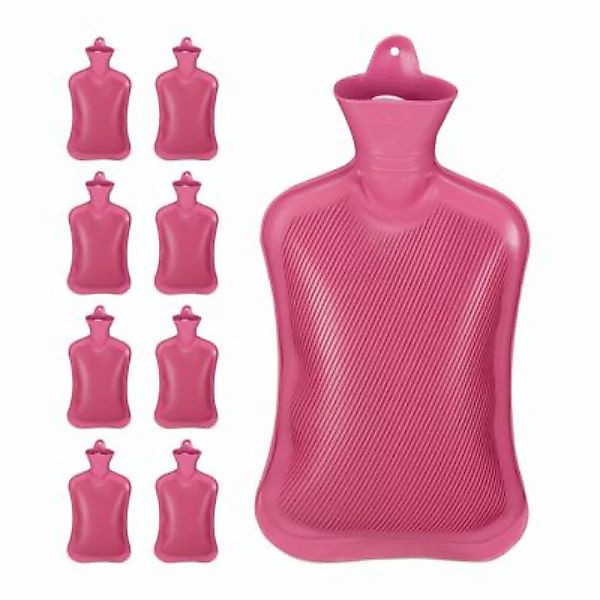 relaxdays 9 x Wärmflasche 2 Liter pink günstig online kaufen