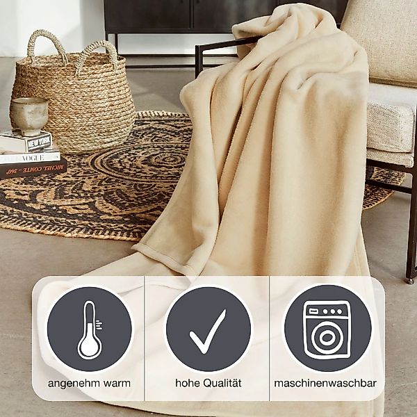Wohndecke Luxus, IBENA, verschiedene Größen, unifarbenes günstig online kaufen