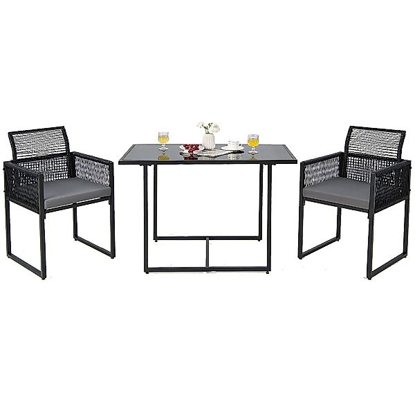 COSTWAY Balkonset, (3tlg), Rattan, Gartenmöbel Set günstig online kaufen