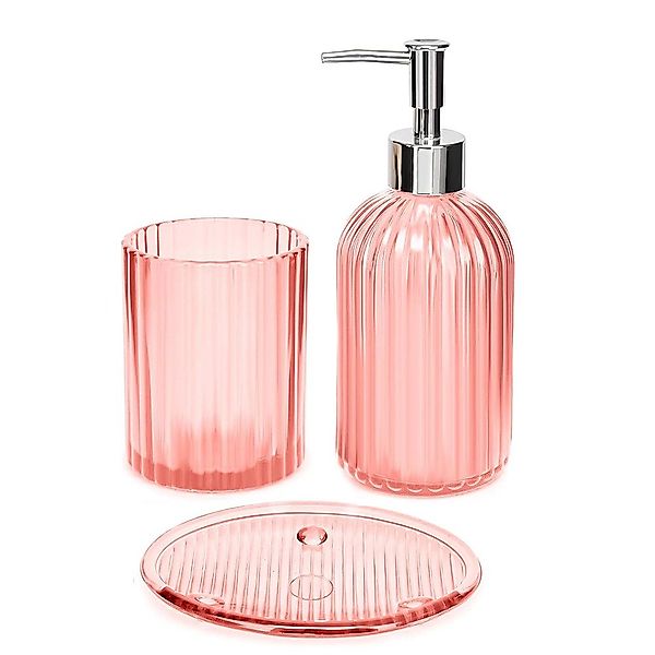 NUODWELL Badezimmer-Set 3-teiliges Badezimmer-Zubehör-Set aus klarem günstig online kaufen