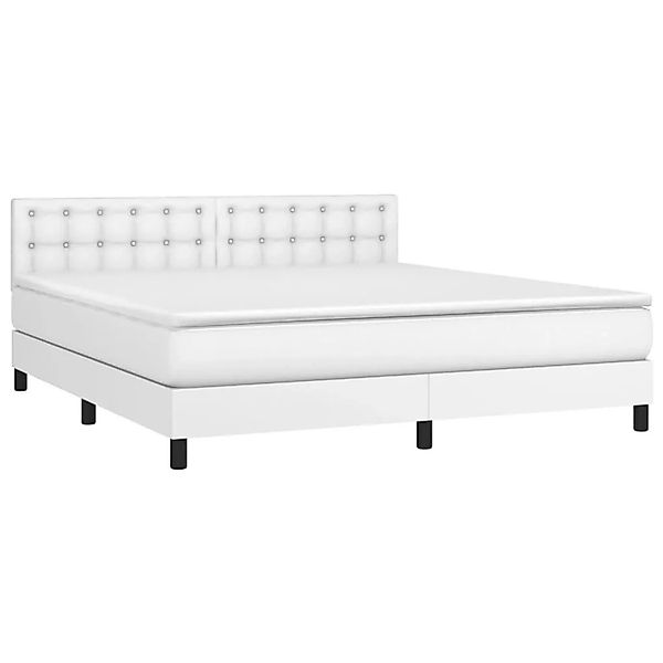 vidaXL Boxspringbett mit Matratze Weiß 180x200 cm Kunstleder 3141138 günstig online kaufen