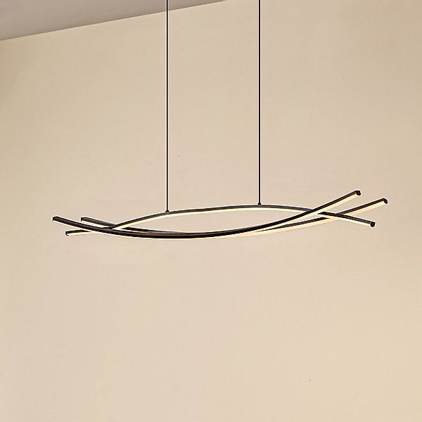 Lucande LED-Hängeleuchte Sayori, 98 cm, schwarz, dimmbar günstig online kaufen
