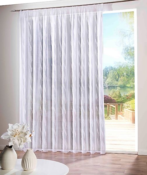 DecoHome24 Gardine Jasmin, (1 St), halbtransparent, günstig online kaufen