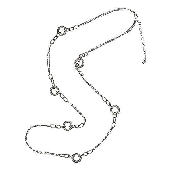 Steuer Lange Kette Metallkette rhodiumfarben mit günstig online kaufen