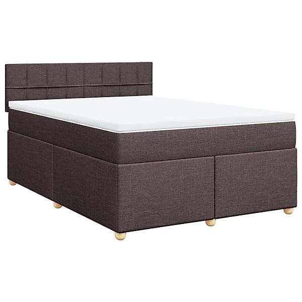 vidaXL Boxspringbett mit Matratze Dunkelbraun 160x200 cm Stoff 3286734 günstig online kaufen