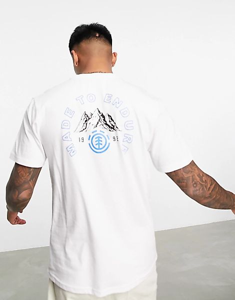 Element – Ivy Hill – T-Shirt in Weiß mit Rückenprint günstig online kaufen