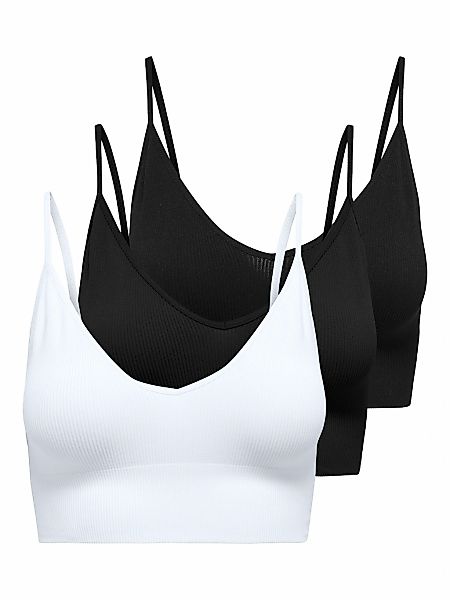 ONLY Bustier "ONLVICKY RIB S-L V-NECK 3-PACK TOP NOOS", figurbetont, modisc günstig online kaufen