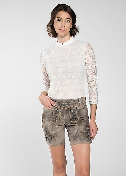 Spieth & Wensky Shorts Lederhose "Fiamma" (1-tlg) florale Stickereien günstig online kaufen