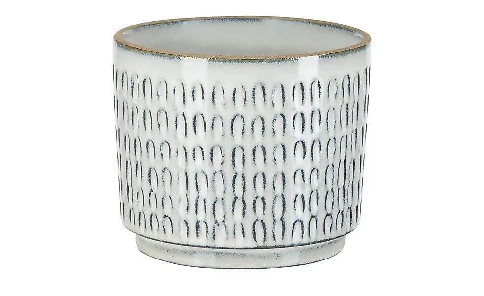 HOME STORY Übertopf   ¦ grau ¦ Steinzeug ¦ Maße (cm): H: 11,5  Ø: 14 Access günstig online kaufen