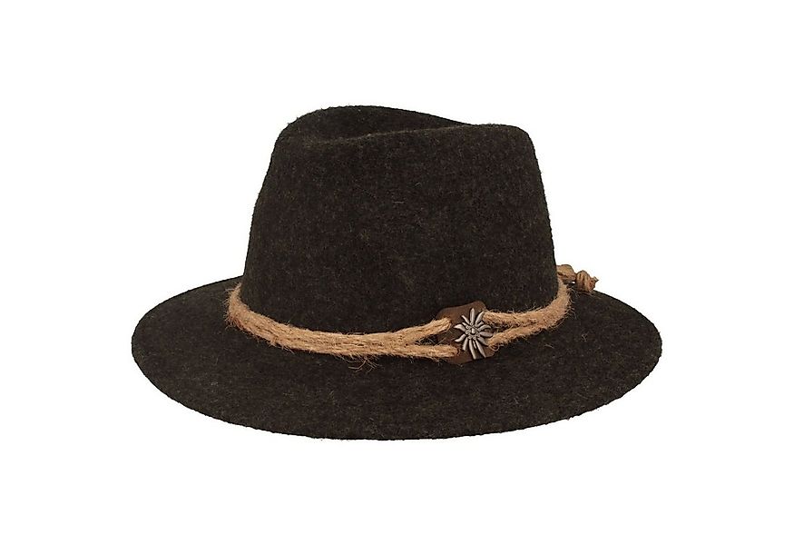 Breiter Filzhut Traveller Tiroler-Art mit breiter Krempe günstig online kaufen