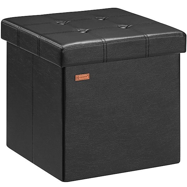 Casaria Sitzhocker, mit Stauraum Schwarz Faltbar Deckel Kunstleder Gepolste günstig online kaufen