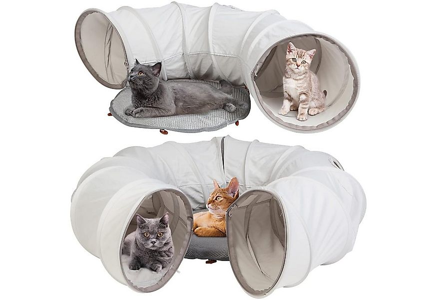 SURFOU Agility-Tunnel Katzentunnel Rund Donut Bett mit Ball mit Zwei Eingän günstig online kaufen