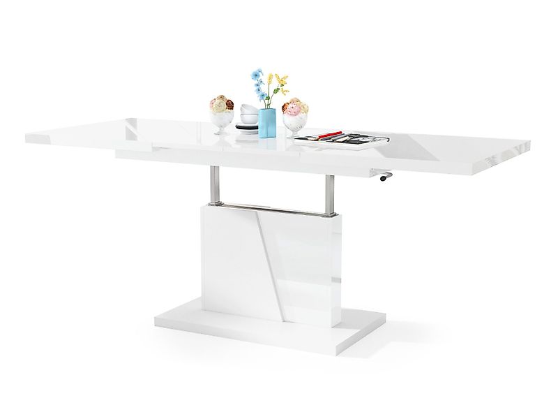 Mazzoni Couchtisch Grand Noir Weiß Hochglanz/Weiß günstig online kaufen