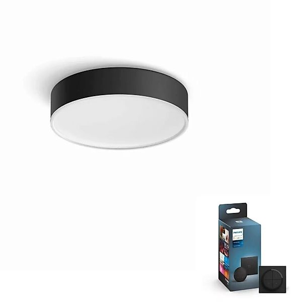 Philips Hue Bluetooth White Ambiance LED Deckenleuchte Enrave in Schwarz 9, günstig online kaufen