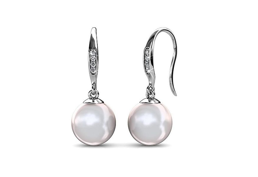 Ella Eisvogel Perlenohrringe Pearl Hook Ohrhänger mit 8 Kristallen, 18 Kara günstig online kaufen
