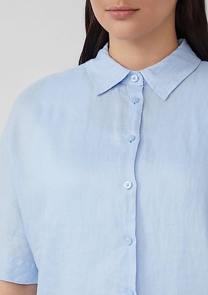 s.Oliver Kurzarmshirt Verkürzte Bluse aus Leinen günstig online kaufen