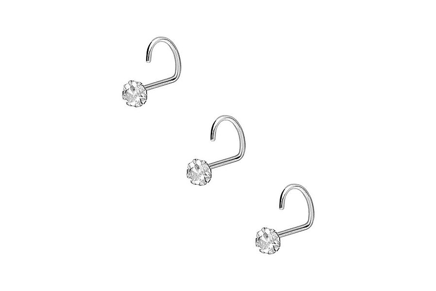 PIERCINGLINE Nasenpiercing SET 925er Silber Nasenstecker Spirale EINGEFASST günstig online kaufen