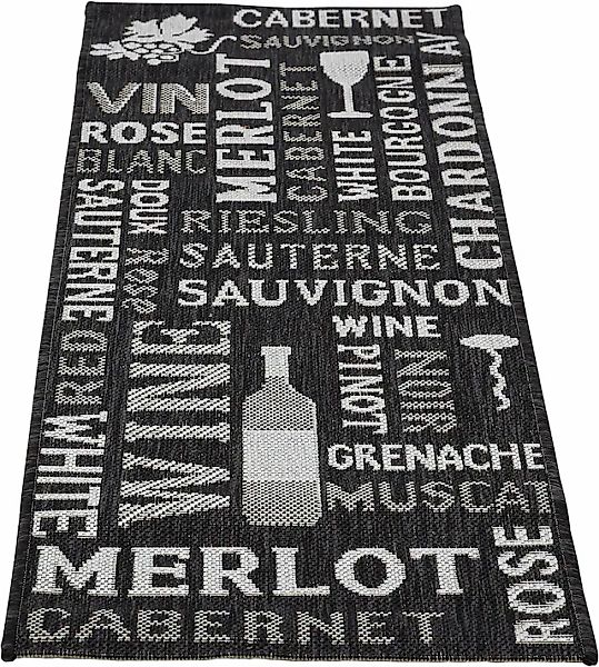 Andiamo Küchenläufer »Arizona Wein«, rechteckig, 5 mm Höhe, Flachgewebe, Mo günstig online kaufen