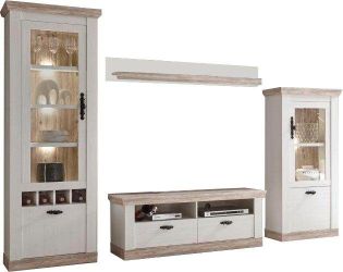 Home affaire Wohnwand "Florenz" Set, 4 Stk. tlg. im romatischen Landhausloo günstig online kaufen