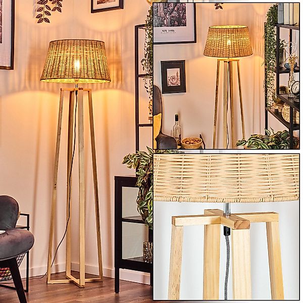 hofstein Stehlampe Stehlampe mit Holzfuß und günstig online kaufen