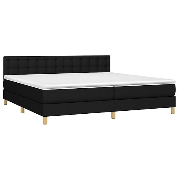 vidaXL Boxspringbett mit Matratze & LED Schwarz 200x200 cm Stoff 3134063 günstig online kaufen
