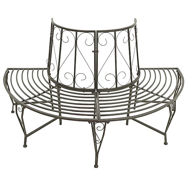 VidaXL Garten-Baumbank Halbrund 160 cm Stahl günstig online kaufen