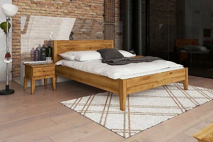 Natur24 Bett Bett Sydo 7 Wildeiche massiv 200x200cm mit Holzkopfteil und Ho günstig online kaufen