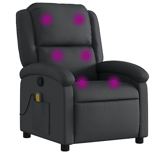 vidaXL Sessel Massagesessel Relaxsessel Echtleder Schwarz (1-St) günstig online kaufen