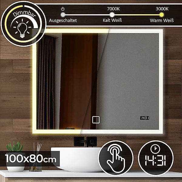 Aquamarin Badezimmerspiegelschrank Badspiegel mit LED - günstig online kaufen