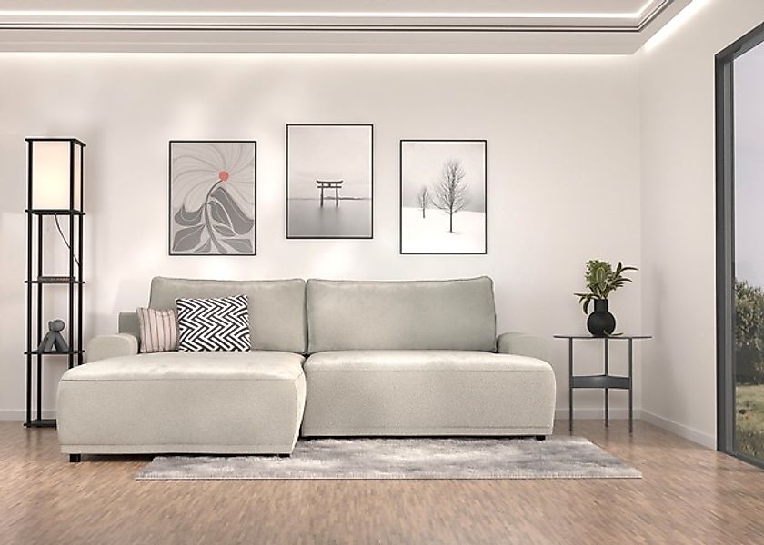TRENDMANUFAKTUR Ecksofa »Fordon, Schlafsofa mit Bettkasten, Couch in L-Form günstig online kaufen