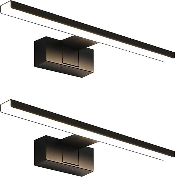 ZMH LED Spiegelleuchte Badezimmer Schwarz 30/40/60CM günstig online kaufen