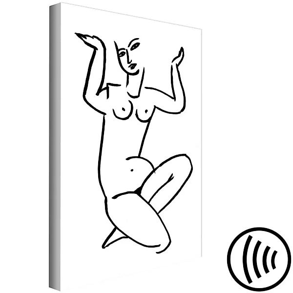 Bild auf Leinwand Nymphen - Illustration einer weiblichen Silhouette im Lin günstig online kaufen