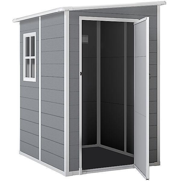 Outsunny Gerätehaus 1,54m³, Gartenhaus mit Pultdach, 122 x 149 x 192/177 cm günstig online kaufen