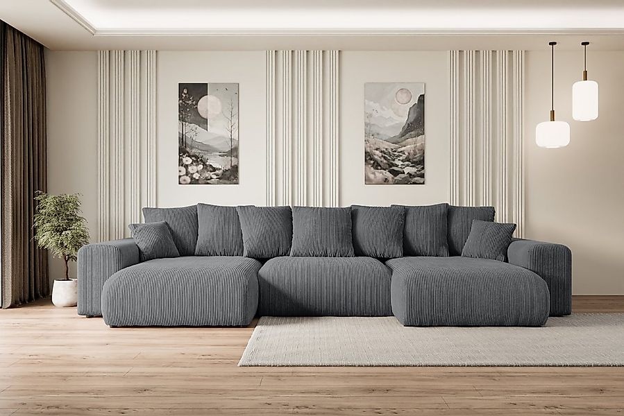 ALTDECOR Wohnlandschaft ESKAR-U, Couch mit Schlaffunktion, Wohnzimmer - Woh günstig online kaufen