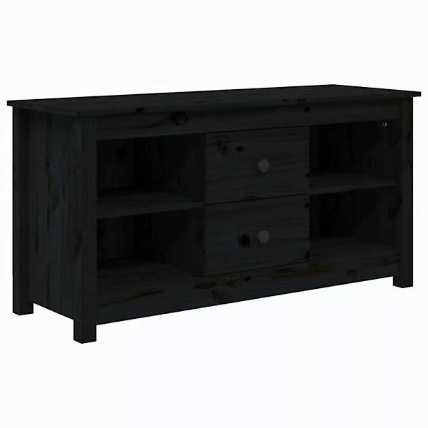 vidaXL TV-Schrank TV-Board Schwarz 103x36,5x52 cm Massivholz Kiefer günstig online kaufen