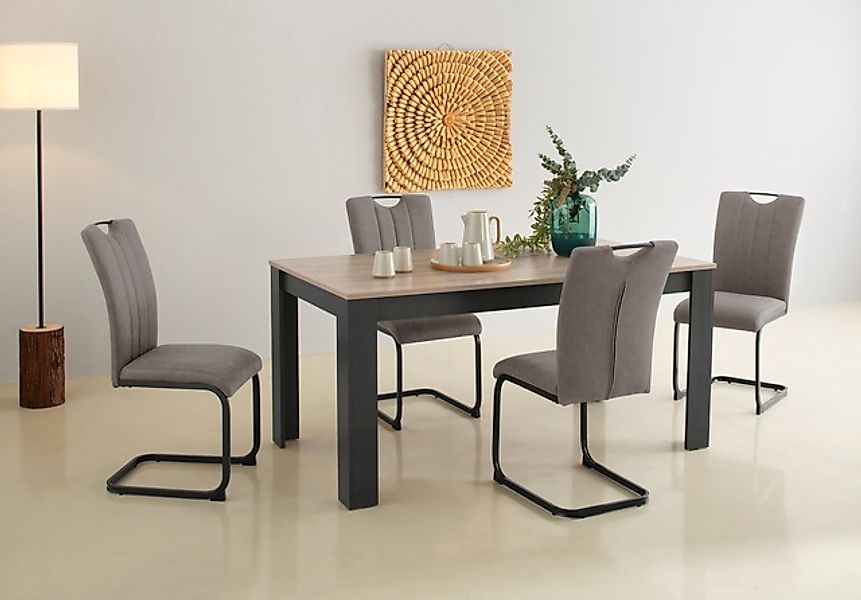 Home affaire Essgruppe »Napoli« Set, 4 Freischwinger + 1 Esstisch, 5 Stk. t günstig online kaufen