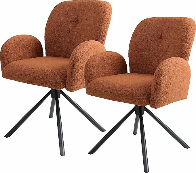 TOM TAILOR HOME Armlehnstuhl "PEBBLE ARMCHAIR", (Set), 2 St., Webstoff Bouc günstig online kaufen